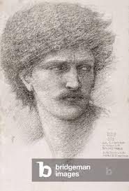 Image of Head study for 'The Summons', c.1891 (charcoal with black chalk by  Burne-Jones, Edward Coley (1833-98)
