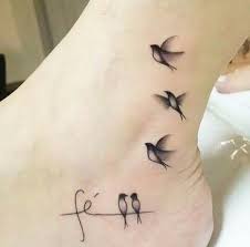 Tiny Birds On A Wire Tattoo Of Birds On Wire Is Sister Bird Tattoos For Women Tattoos Foot Tattoos