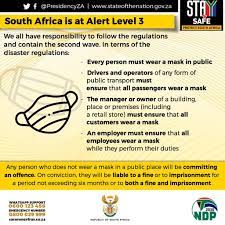 Regulations for all three local alert levels will be laid today and they will be debated and voted on in the house of commons tomorrow. Department Of Health On Twitter South Africa Is On Alert Level 3 We All Have A Responsibility To Follow The Regulations And Contain The Second Wave In Terms Of The Disaster Regulations