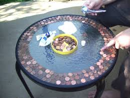 This Table Cost Pennies Literally Diy Patio Table Patio Table Redo Penny Table