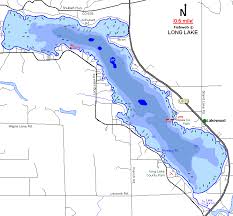 Long Lake Floodings Map Alpena County Michigan Fishing