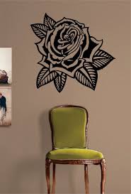 Beautiful Rose Flower Design Decor Nature Decal Sticker Wall Vinyl Art Nature Decal Vinyl Wall Art Vinyl Wall Art Decals