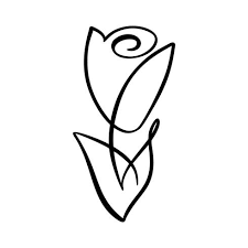 Conceito de flor rosa. Mão de linha contínua, desenho de logotipo de vetor  caligráfico. Elemento de design floral escandinavo Primavera no estilo  minimalista. Preto e branco - Download Vetores Gratis, Desenhos de