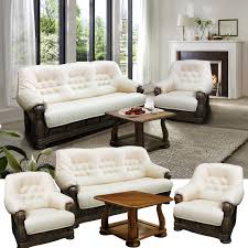 Vergleiche online und finde die perfekte couchgarnitur für dein zuhause! Hamlet Leder Couchgarnitur Im Englischen Stil Cremeweiss