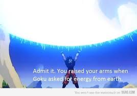 Raise your hands in the air and prove it by typing \\o/. Goku S Spirit Bomb