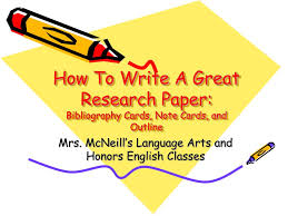 If the source has no author, start with the title. Ppt How To Write A Great Research Paper Bibliography Cards Note Cards And Outline Powerpoint Presentation Id 5877341