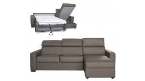 Ce canapé 3 places intenso convertible ouverture rapido dispose d'un système d'ouverture , aucun coussin a retirer, l'ouverture du lit 140 * 197cm se fait en quelques secondes sans enlever les coussins d'assise et de dossier. Canape D Angle Reversible Et Convertible En Cuir 5 Places Lit 140 Cm