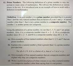 The definition of composite numbers. Solved 13 Prime Numbers The Following Definition Of A P Chegg Com