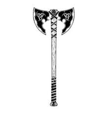 Helm of awe, aegishjalmur, celtic trinity knot, tattoo. Axe Tattoo Vector Images Over 750