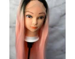 Straight Pink Wig,pink Lace Wig,lace Front Wig,black Root Pink Wig,pastel  Pink Wig,long Wavy Hair Wigs,wigs for Women,cosplay Wig,drag Wig
