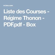 Liste Des Courses Regime Thonon Pdf Pdf Box Menu Healthy Recipes Regime