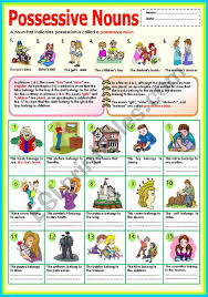 possessive nouns esl worksheet by ayrin