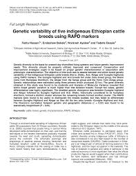 See more of abyssinia vacancy on facebook. Pdf Genetic Variability Of Five Indigenous Ethiopian Cattle Breeds Using Rapd Markers