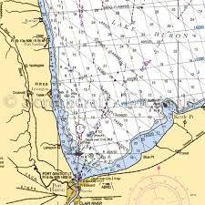 Michigan Lake Huron South Nautical Chart Decor