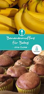 Bananenmuffins Fur Babys Und Kleinkinder Ohne Zucker Ab 8 Monaten Rezept Bananenmuffins Zuckerfreie Rezepte Gerichte Fur Kinder