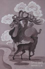 This arch shields the camel from the sun. Camel With Horn Painting By Solongo Ochirbal