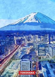 Yokohama Japan Mt Fuji Poster Art Print By Maksymilian Kulig Displate