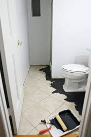 Painting bathroom tile before after pinterest diy. How To Paint Floor Tile Classy Clutter