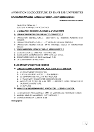 Au niveau de l'embauche l'expérience reste un facteur déterminant. Pdf Animation Socioculturelle Dans Les Universites Camerounaises Action De Terrain Interrogation Globale Rommel Erwin Oliveira Makon Academia Edu