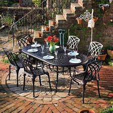 Cast Iron Aluminium Garden Furniture Catherine 210x105cm Oval Cast Aluminium Patio Set Home Garden Design Metal Garden Furniture Cast Iron Patio Furniture