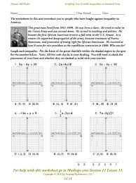 Remember that if we multiply or divide an inequality by a negative number, then the inequality sign changes direction. Two Variable Inequalities In Standard Form Free Puzzle Worksheets Like Pizazz Graphing Inequalities Graphing Linear Equations Linear Inequalities