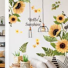 Sunflower decor is the ultimate feel good decorating theme! Large Sunflower Wall Stickers Glass Decoration Posters Pvc For Living Room Bedroom Flower Wall Decals Vintage Bathroom Decor Wall Stickers Aliexpress