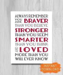  Printable Print Always Remember Quote You Are Braver Nursery Etsy Printable Print Remember Quotes Always Remember You