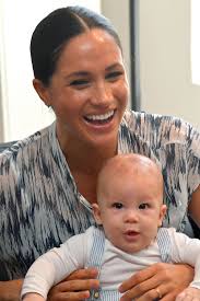 Archie and Meghan Markle twinned in blue and white