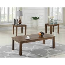 Modern round coffee table wood half circle cocktail table. Olnus Solid Wooden Coffee Table Set Of 3 Brown Decornation