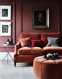 6 Velvet Sofas You Won T Be Able To Resist Velvet Sofa Living Room Red Living Room Walls Living Room Orange
