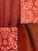 Gold, white, red and green, diamond brocade upholstery fabric by the yard, is an upholstery grade brocade fabric. Red Fabric Housefabric Com