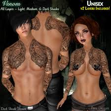 Today, one of the biggest superhero films of the year hits theaters. Second Life Marketplace Para Designs Venom Tattoo Unisex