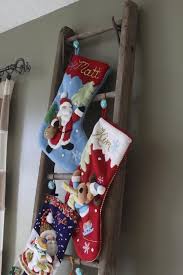 Ladder Stocking Holder Great Idea For Those Without A Fireplace Mantel Christmas Stockings Hanging Christmas Stockings Hanging Stockings