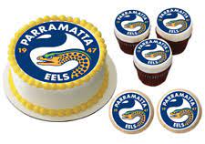 Not being an eels fan (avid tigers supporter!!) i should've said no to the cake is chocolate mud cake with dark chocolate ganache. Parramatta Eels Edible Icing Cake Topper Nrl Birthday Party For Sale Online Ebay