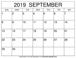 September 2019 Calendar Template Free Printable Calendar Templates Printable Calendar Template Calendar Printables