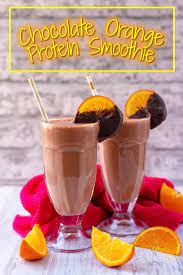 Chocolate Orange Protein Smoothie Recipe Protein Smoothie Chocolate Protein Shakes Protein Smoothie Recipes