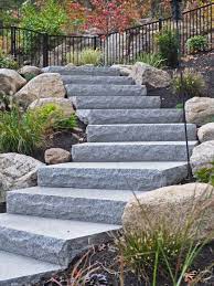 Building outdoor staircases from natural stone or rock dengarden. Natural Stone Steps Treads Polycor Hardscapes Masonry Garden Stairs Landscape Stairs Outdoor Stone Steps