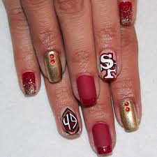 San Francisco 49ers By Handjobsbyallison Nail Nails Nailart Kuku Desain Kuku Kuku Cantik