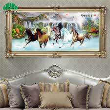 Bring western spirit to a room with this metal wall art featuring a trio of galloping horses in a rust finish. Canvas Wall Art Chinese Eight Horses Posters And Prints Running Horse Painting Wall Pictures For Living Room Decoration Maison Painting Calligraphy Aliexpress