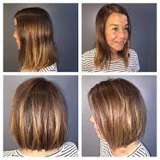 Before And After Haircut Lob Haircut Shoulder Length Hair Hairbychristy Hairspraysndhighhe Shoulder Hair Before And After Haircut Haircut Shoulder Length