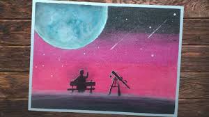 Kamu nggak harus bisa menggambar, lho. Menikmati Pemandangan Bintang Dan Rembulan Moonlight Cara Menggambar D Cara Menggambar Gambar Seni
