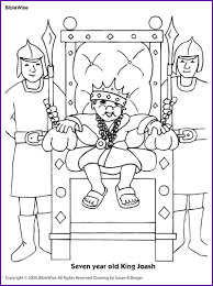 The children will make a crown, decorate it, and write king of kings on it. Coloring Seven Year Old King Joash Kids Korner Biblewise