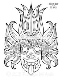 Sri Lanka Mask Coloring Page By Thaneeya Mcardle Art Coloring Pages Yarn Painting