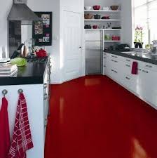 Vinyl tiles are available in a variety of styles, these durable tiles are sure to enhance the look of any room. 3 Marvelous Color Suggestions Points To Create Great Kitchen Decor Red Kitchen Modern Kitchen Flooring Red Floor