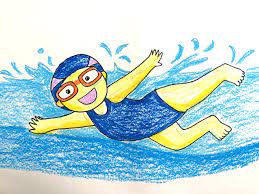 Как нарисовать пловца в бассейне