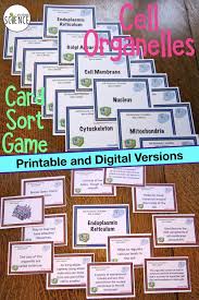 Cell Organelles Card Sort Game Printable And Digital Versions In 2020 Cell Organelles Sorting Cards Organelles