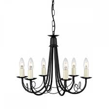 Large eight arm decorative bare brass chandelier. 6 Light Gothic Chandelier In Black Lighting Company Uk