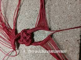 蜡线编织本命年红手绳第9步 crochet necklace crochet jewelry