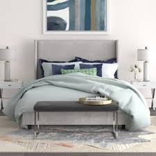 Create an elegant yet cozy look for your bedroom with this charming headboard. Upholstered Wing Back Bed Joss Main