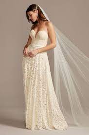 Sweetheart Plunge Lace Wedding Dress With Sash David S Bridal Wedding Dresses Lace Lace Sweetheart Wedding Dress Davids Bridal Wedding Dresses